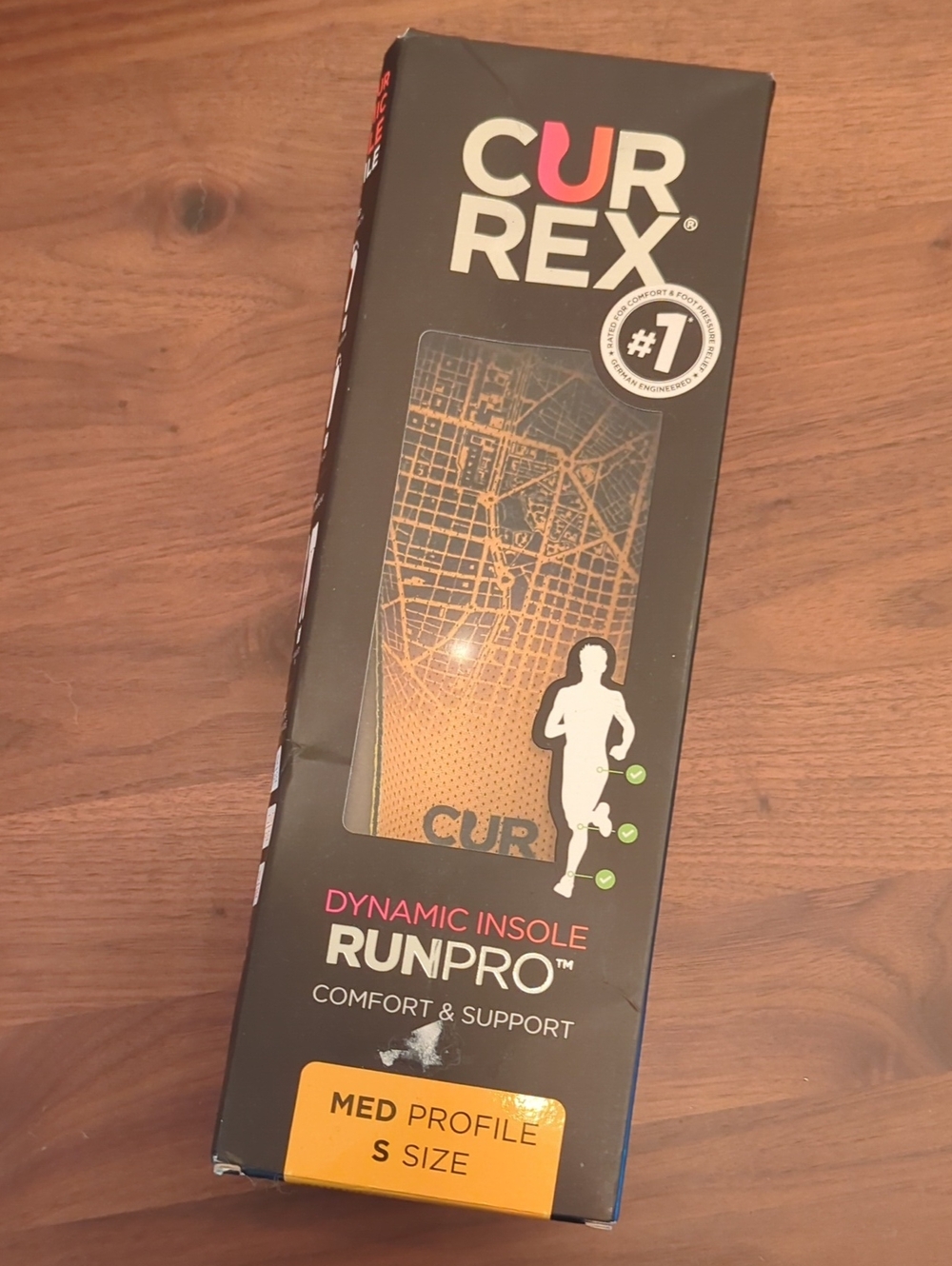 RunPro Dynamic Insole - Black & Orange, Medium Profile (S)